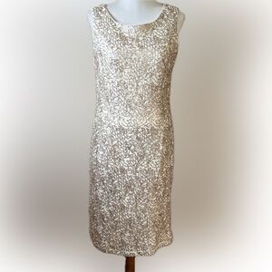 LF Sequin Cocktail Dress Sz 6 sleeveless cruise party wedding glam chic timeless